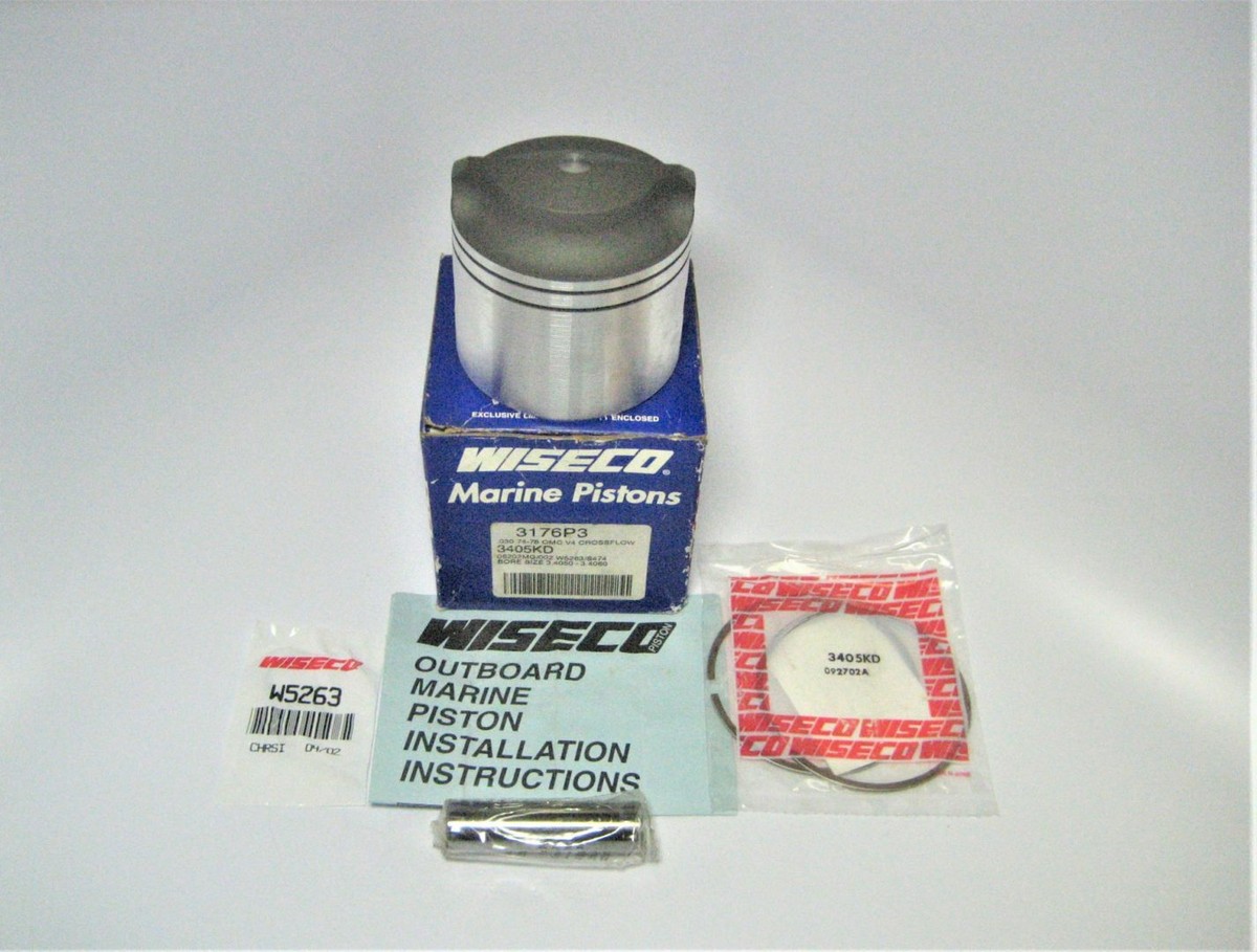 WSM Piston Kit For Johnson/Evinrude 60-75 HP 3-Cylinder Looper - STD Size 3.00, 100-104K-1201877