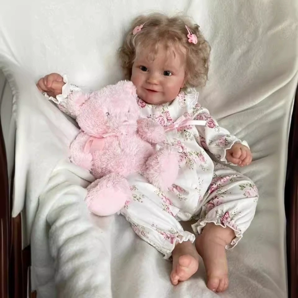 22in Lifelike Reborn Baby Doll Realistic Smiling Newborn Gift for Kids Adults