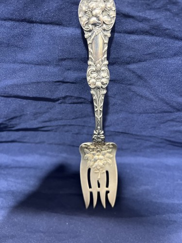 1905 Alvin Orange Blossom Art Nouveau 7 1/2" Meat Fork Heavy Solid NO MONO