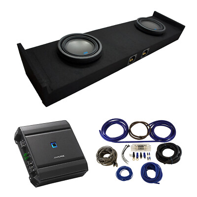 Fits 2015-Up Ford F150 Super Crew Alpine S-W10D2 Dual 10'' Sub Box & S-A60M Amp