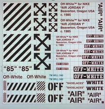 OFF WHITE FOR AIR JORDAN 1 AJ1 VINYL STENCIL FOR CUSTOM SHOES AND SMALL PROJECTS
