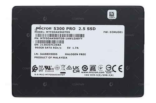 MTFDDAK960TDS MICRON 5300 PRO SSD 960GB SATA 6G 2.5" SFF - Zdjęcie 3 z 7