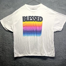 ODM Art Mens Blessed Rainbow Design Shirt Size 3XL