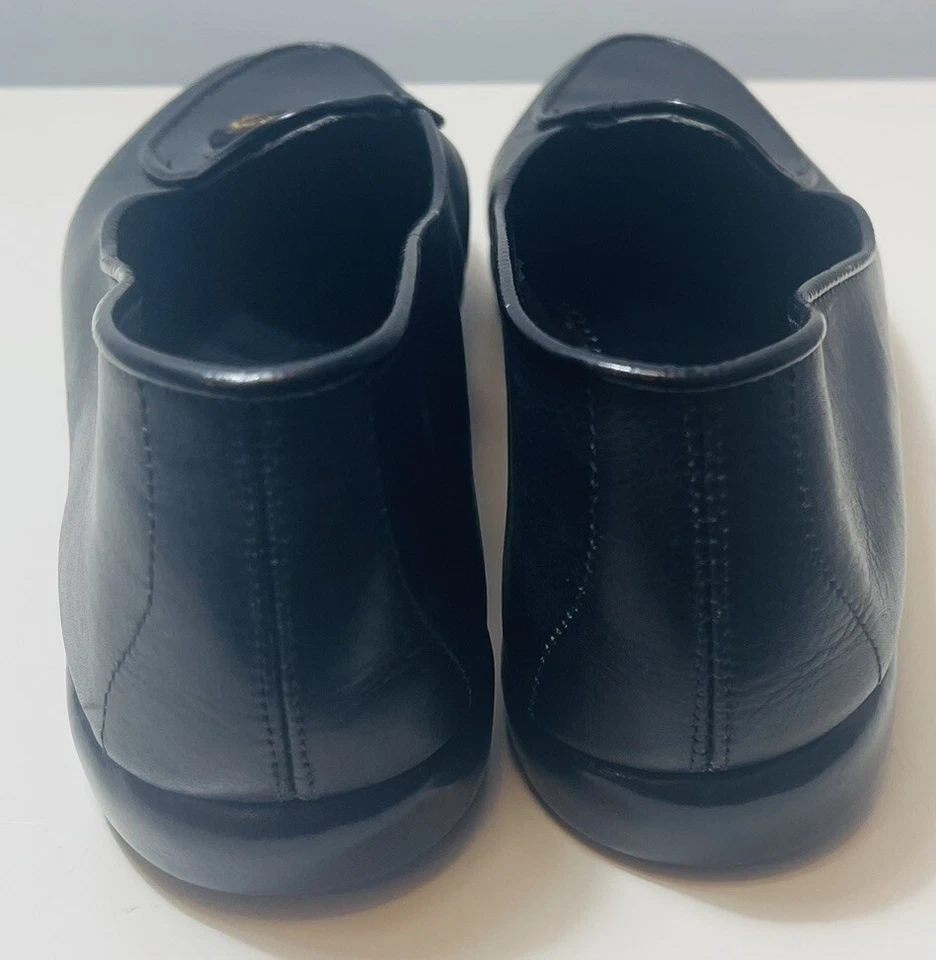 Zapatos Belgas Negro Becerro Personalizado Bordado Cuero Mocasines Midinette Mujer Talla 8 Foto 4 de 4