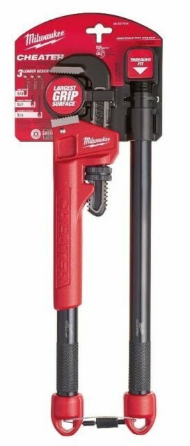 MILWAUKEE 48-22-7314 Steel Adaptable Cheater Pipe Wrench TWO HANDLES  NEW 