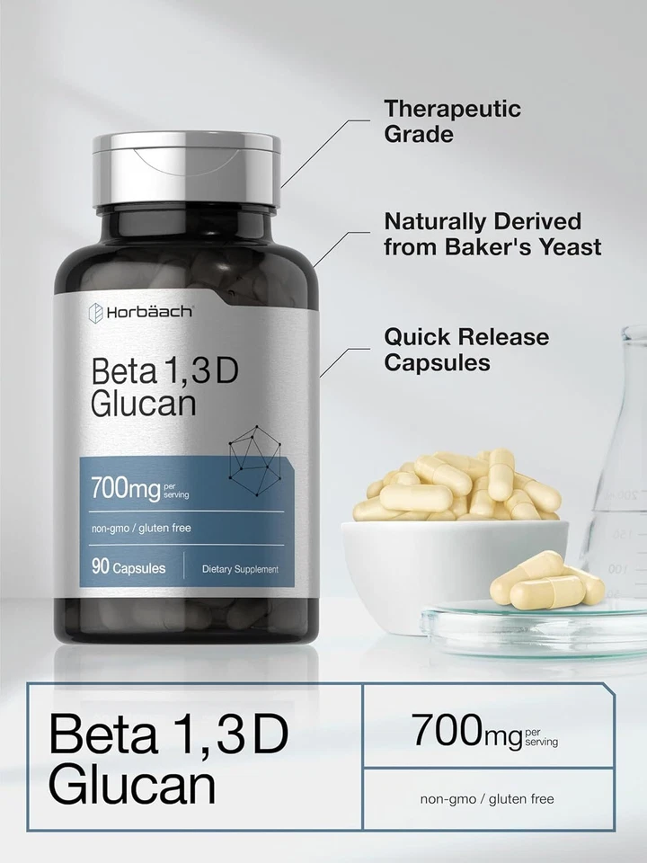 Beta Glucano 1 3D 700 mg | 90 Cápsulas | Beta 1,3, 1,6 D | por Horbaach Foto 4 de 4
