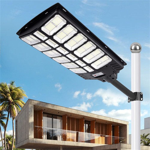 US Commercial 2500W 936 LED Solar Street Light Dusk to Dawn Road Wall Lamp+Pole - Picture 14 of 16