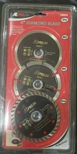 ATE PRO.USA 4'' DIAMOND BLADE 3PC. 93512 WET/DRY/TURBO