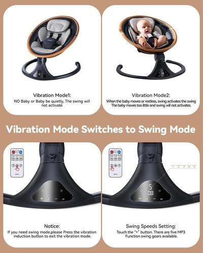 Larex Electric Bluetooth Baby Swing for Infants to Toddler with Remote Control - Picture 6 of 7