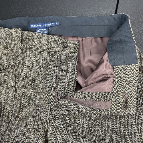 Vintage Ralph Lauren Pants Womens Sz 4 Brown Wool Pleated Trousers MAde in USA - Picture 8 of 9