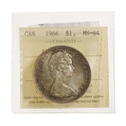 1 Dollar 1966 LgeBds ICCS MS-64