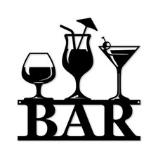 Bar Signs Metal Wall Decor Modern Fashion Decorations Home Stylish 12x12inch