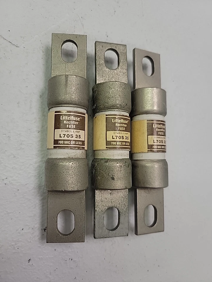 Lote de 3 fusibles rectificadores Littlefuse L70S 35 amperios 700v - ECS Foto 2 de 4
