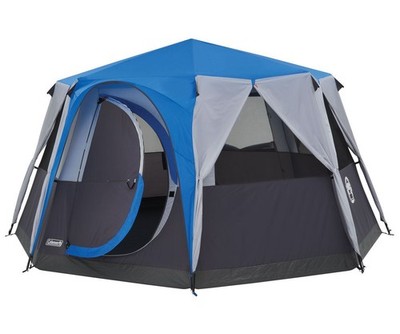 Coleman Cortes Octagon 8 Person Blue Family Tent Glamping Camping