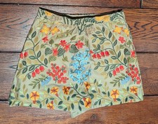 Red Valentino Women's Tan Embroidered Floral Skort w/ Side Zip Size 40 US 4