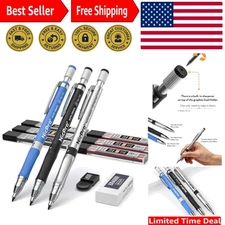 Versatile 2.0mm Mechanical Pencil Set with Pre-Sharpened Leads, Perfect for Art