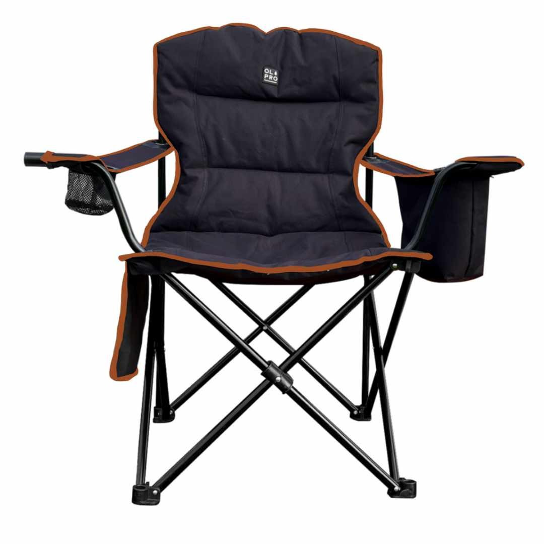 Olpro Orange & Black Henwick Padded Folding Camp Camping Chair - Image 2