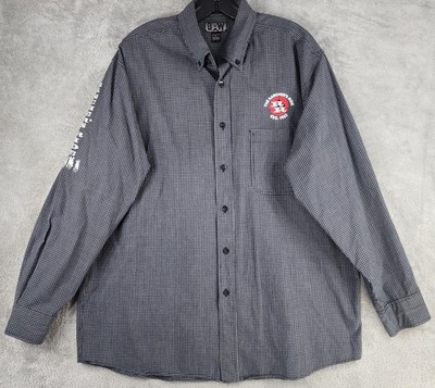 Rancher's Ride Shirt Mens Large Black Gray Button Down Long Sleeve Western Rodeo
