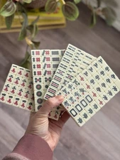 Chinese Mahjong Game Set with 144 tiles. Green Red Black. Tiles only!
