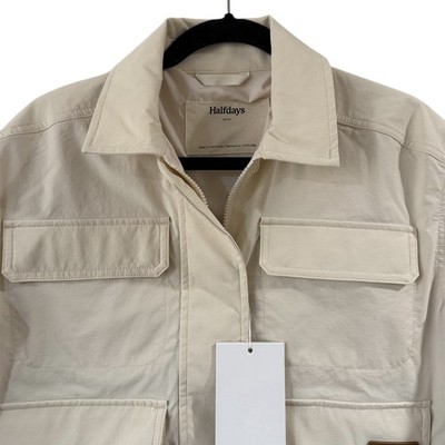 Halfdays Nan Field Jacket Womens XS Oatmilk Beige Coat Full Zip New