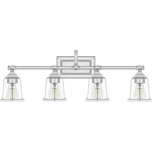 Nicholas 4-Light Bathroom Vanity Light in Polished Chrome - Picture 2 of 6