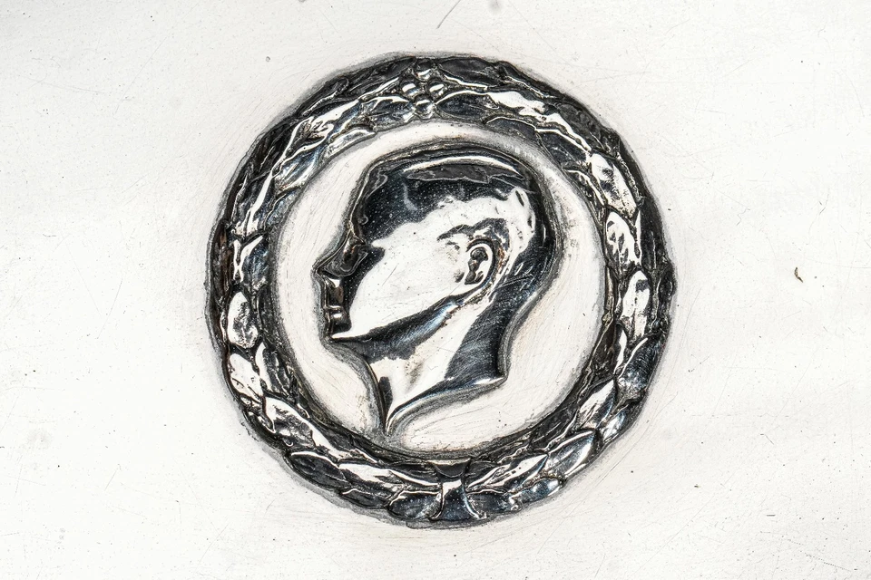 Antigua caja de baratijas de escritorio inglesa de plata esterlina Príncipe Real de Gales Eduardo Foto 3 de 4