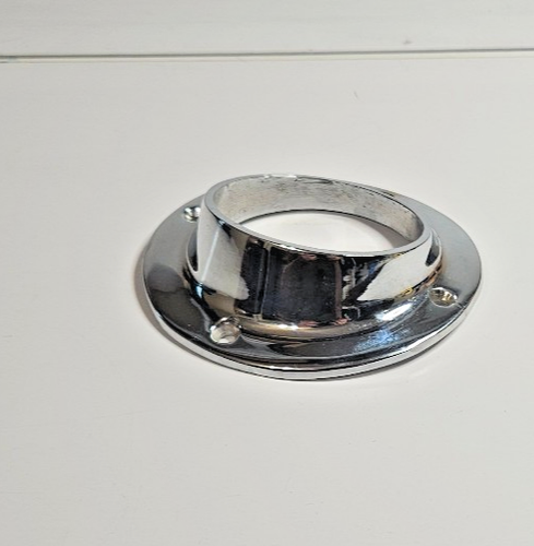 Vintage Chrome Boat 45 Degree Angled Exhaust Trim Ring Flange - Foto 2 di 5