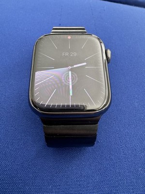 Apple Watch Series 8 45mm Edelstahl mit Glieder Armband graphit LTE cellular
