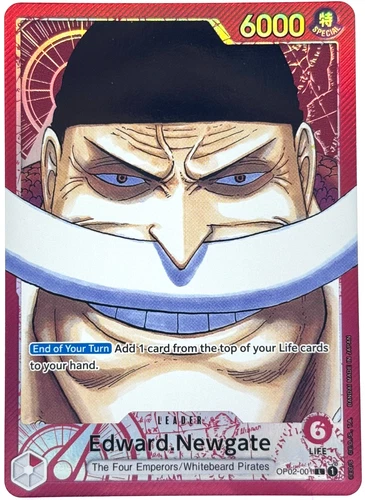 One Piece Edward Newgate Paramount War OP02-001 Alt Art English Leader