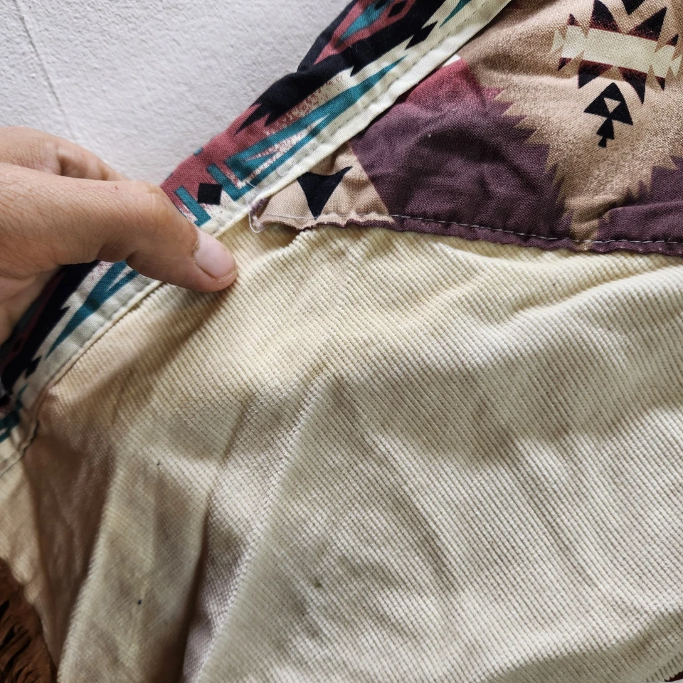 Vestido túnica de veludo vintage feito à mão tema nativo americano design tribal SW - Imagem 2 de 4