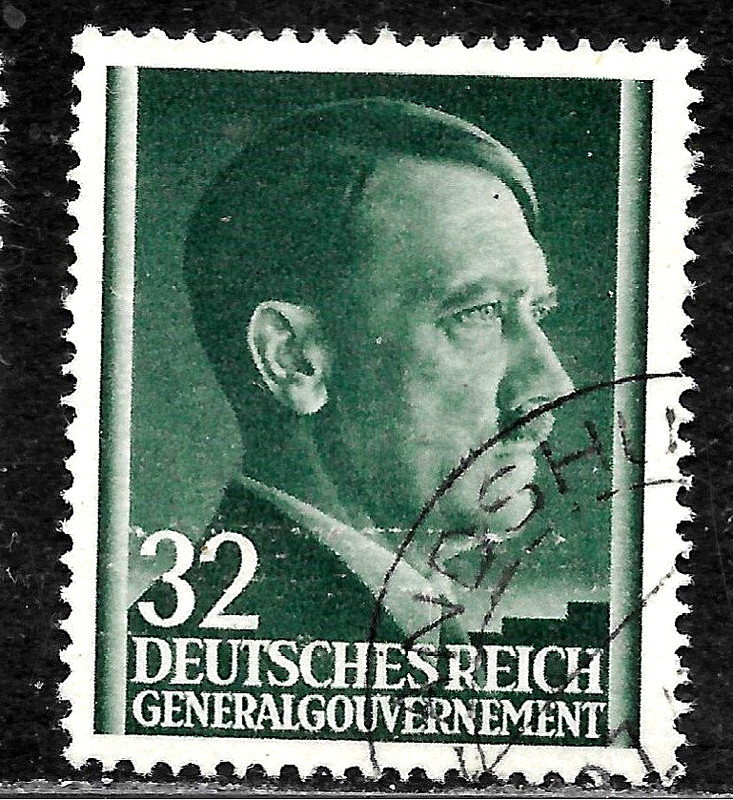 HICK GIRL-USED  POLAND  OCCUPATION  STAMPS  SC#N85    ADOLF  HITLER       X4435