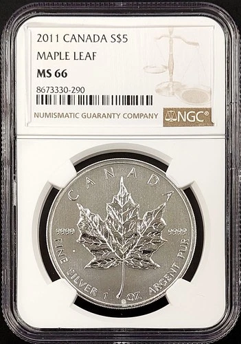 2011 Canada $5 Silver Maple Leaf certified MS 66 by NGC!