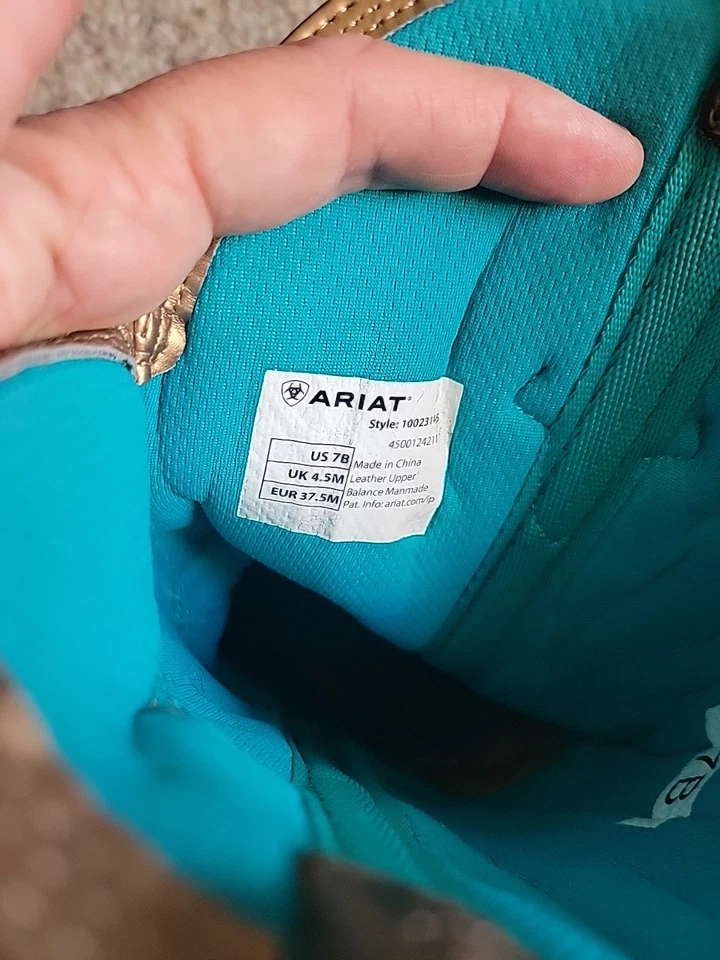 Botas Ariat Venttek Ultra Turqouis Marrón 12 Pulgadas Western 10023146 Mujer - Talla 7 B Foto 2 de 4