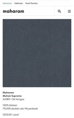 Maharam Mohair Supreme In Intrigue Blue Color