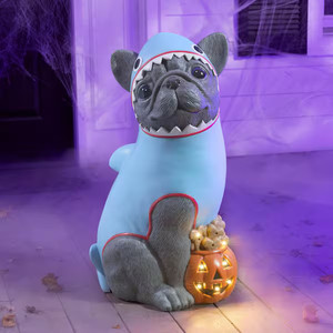 2026 Halloween Classic 2.5 Ft Gray Frenchie in Shark Costume