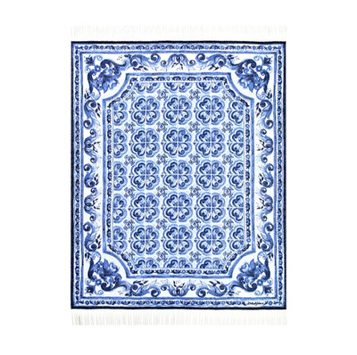 Dolce & Gabbana Casa Blue Mediterraneo Cashmere Throw NWT