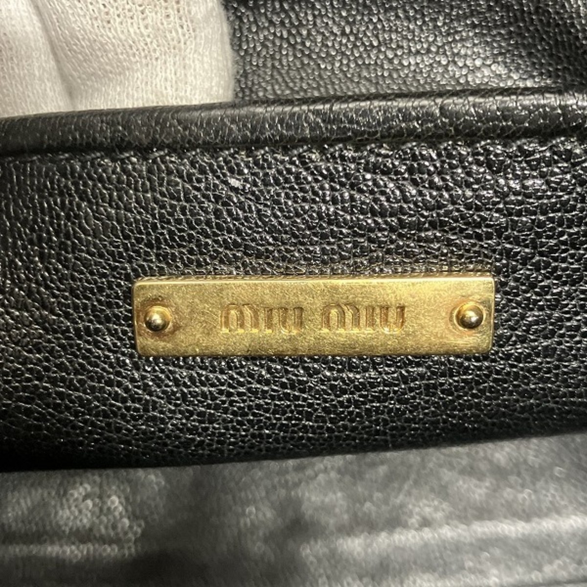 Miu Miu Miu Biker RN1031 Denim Bag Handbag Tote Women's