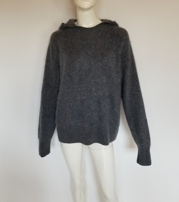 COS extrem weicher 100% gebürsteter Kaschmir Pullover mit Kapuze Anthrazit
