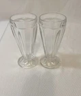 Vintage Old Fashion Ice Cream Sundae Parfait Milk Shake Glasses.  Set of Two.