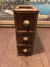 Antique Singer Treadle Sewing Machine Oak Cabinet Drawers with Frame~Ornate Pull