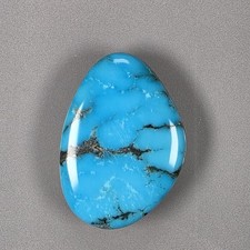 Kingman turquoise cabochon, high-blue, 27.1 carats, HB0021