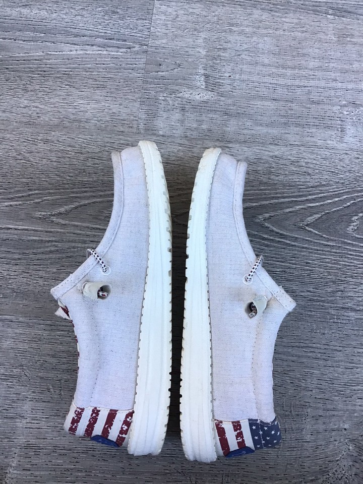 Hey Dude Wally Americana off White Shoes patriotic Comfort Men’s 6