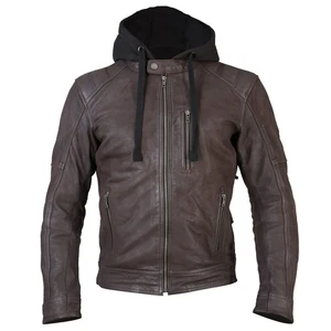 Frank Thomas Mustang Tumbled Leather Motorcycle Jacket Brown