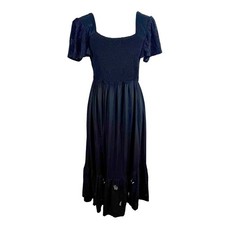 Anthropologie Seen Worn Kept Zohara Maxi Dress Medium Smocked Dark Romantic