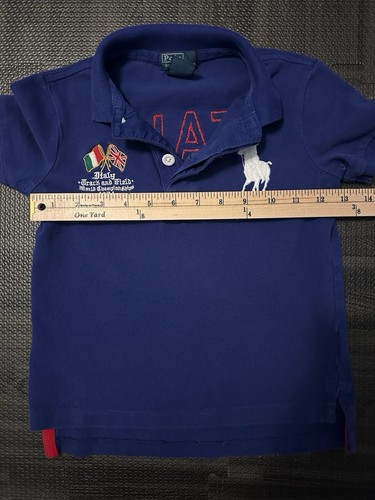 Polo Ralph Lauren Italy Big Pony Shirt Size 4 / 4T Boys Cotton Blue - Picture 6 of 10