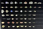 Costume Jewelry Vintage To Recent Lot Of 58 Rings Silver Plated & Gold Tone