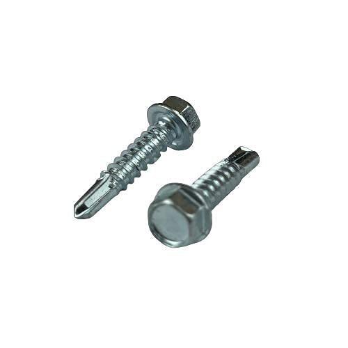 Hex Washer Head Indent UnslotedTek Screws #6 x 1/2"- 1", Zinc #2P Self Drilling - Afbeelding 11 van 13