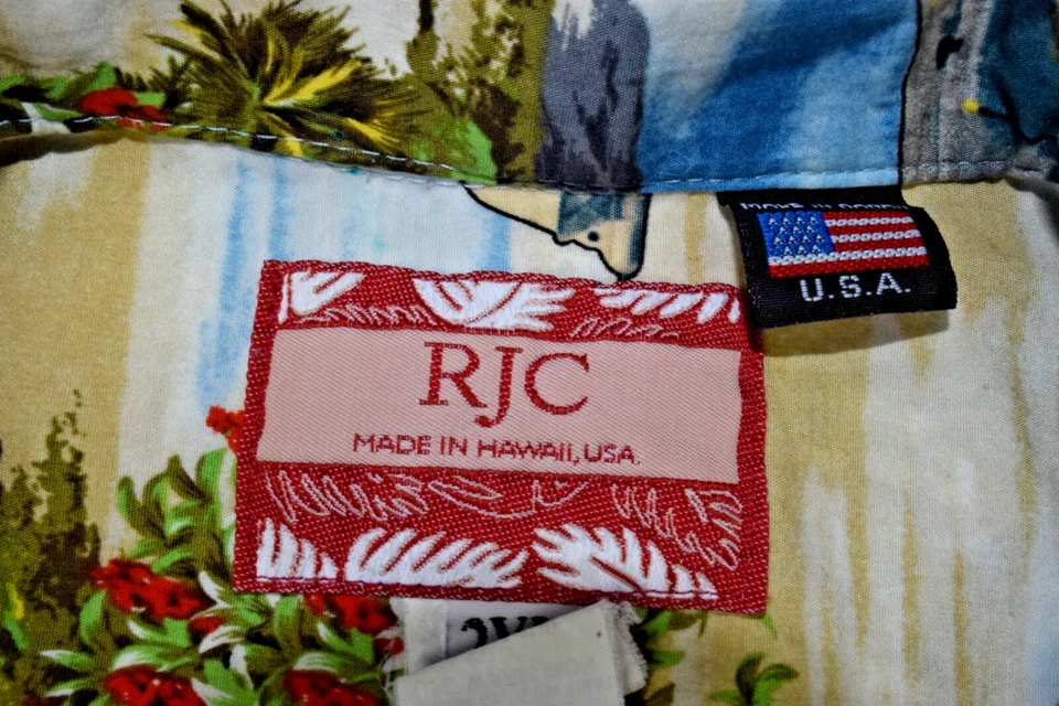 Camisa Hawaiana De Colección Talla 2XL 80s RJC Hélice Aviones Sobre Islas Hecha en EE. UU. Foto 2 de 4