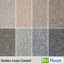 Bosley Loop Carpet Feltback Hard-Wearing Stain Resistant Hallway Stairs