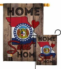 State Missouri Home Sweet Garden Flag Americana States Gift Yard House Banner